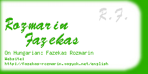 rozmarin fazekas business card
